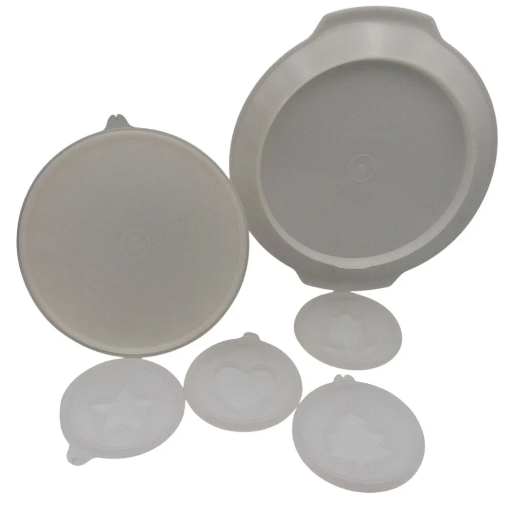Vintage Tupperware Jel-Ring Mold Set with Holiday Inserts & Dome Lid 8 Piece‎